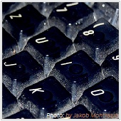 black dirty keyboard with white dust
