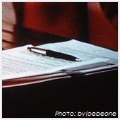 pen on contract paper